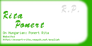 rita ponert business card